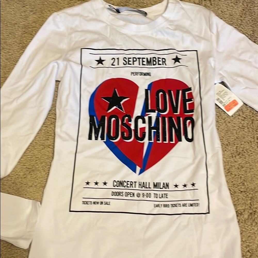 BNWT Love Moschino White Longsleeve Tshirt Size 40